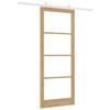 Sliding Door Natural 93 x 232 cm Solid Pine Wood and Glass