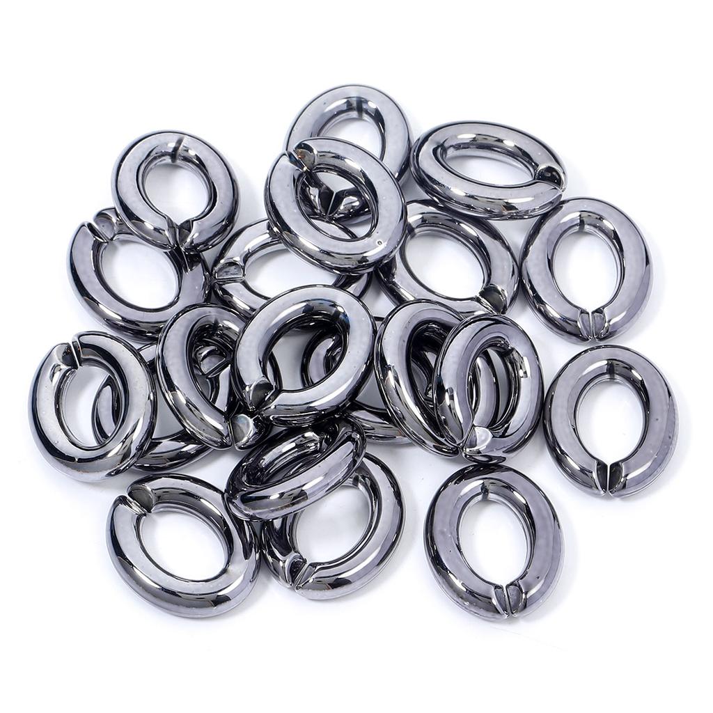 20pcs/bag 28X23mm Plated Acrylic Chain Buckle Link Chain Connector For Jewelry Making Bracelet Necklace Handbag Chain Wholesale