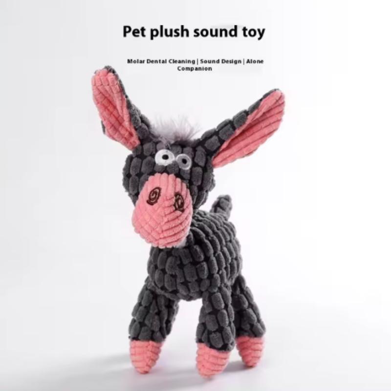 New Arrival Plush Dog Toy Animals Shape Bite Resistant Squeaky Toys Corduroy Dog Toys for Small Large Dogs Puppy Pets Training