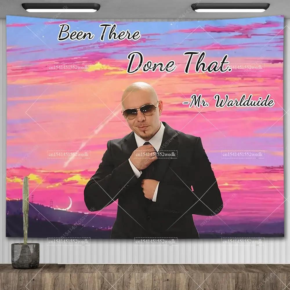 Mr Worldwide Dice To Live Laugh Love Telo da Parete MR 305 Pitbull Meme Telo da Parete Grande Tessuto Appeso a Parete Teli Tappetini Yoga