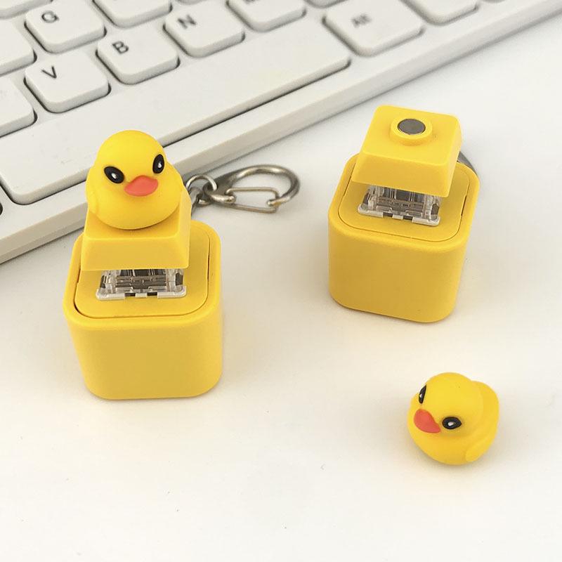 Leuchtend Gelbe Ente Ton & Licht Magnetisches Aufladen Quetschspielzeug Schlüsselanhänger