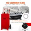 30 Gallon Fuel Caddy, Fuel Storage Tank on 2 Wheels, Portable Gas Caddy with Manuel Transfer Pump, Gasoline Diesel Fuel Container for Cars, Lawn