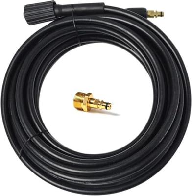 YUET 5M 16ft High Pressure Washer Replace Hose, Compatible with Karcher K Series Washers K2, K3, K4, K5, K7, Click Chuck To Reach M 22-14mm Thread, On