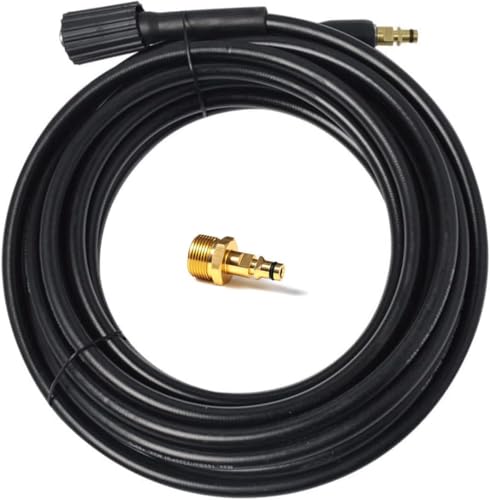 

YUET 5M 16ft High Pressure Washer Replace Hose, Compatible with Karcher K Series Washers K2, K3, K4, K5, K7, Click Chuck to Reach M 22-14mm Thread, On