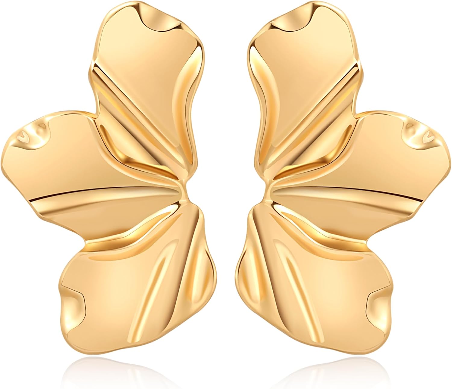 

Cefiri 48mm WhiteGold/ Gold Plated Petal Earring For Women Zinc Alloy Flower Dangle Earrings Simple Jewelry Gift For Christmas золотой