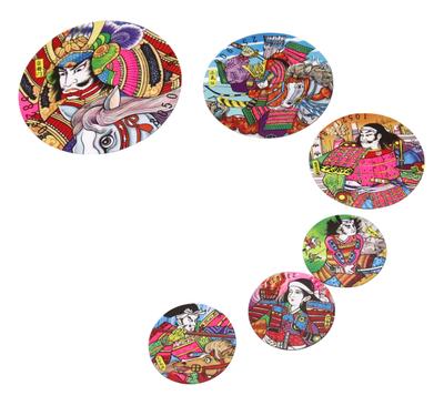 Made In Japan Traditional Toy Maru Menko Set X 12 Sets Commercial (6 Pieces) (for Use)