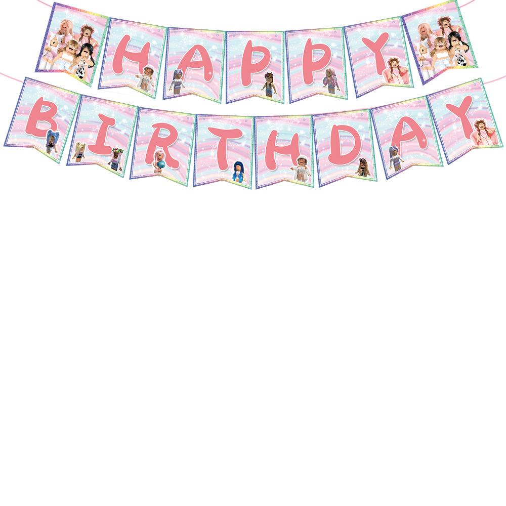 Pink Roblox Birthday Party Supplies Disposable Cutlery Paper Plates Paper Cups Paper Towels Girls Eco-Friendly Paper Products