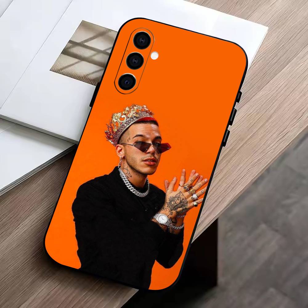 Singer Sfera E-Ebbasta Phone Case For Samsung Galaxy A73,A72,A71,A70,A53,A52,A51,Soft Silicone Black Cover