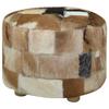 VidaXL Pouf Cuir véritable Rond 50 x 50 x 45 cm