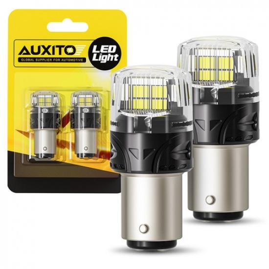 2x AUXITO BAY15D 1157 LED Reverse Brake Turn Signal Light DRL 6500K White 2400LM