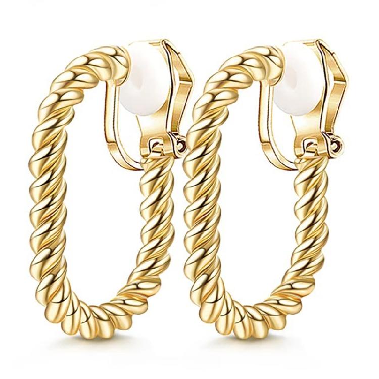 9x No Piercing Required Earrings Creative Gold Plated Clip On Earrings No Pierced Comfort Fit For Women