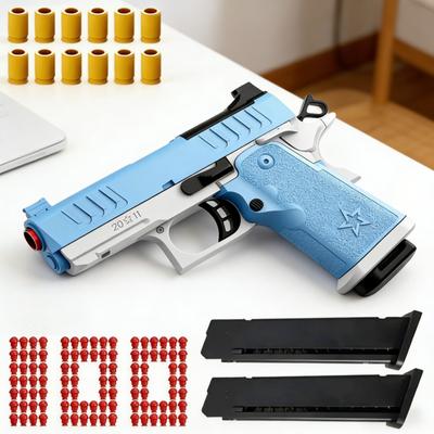 2011G17 Shell Throwing Blowback Toy Pistol - Continuous Fire Empty Hanging Outdoor CS Shooting Game for Teens and Adults