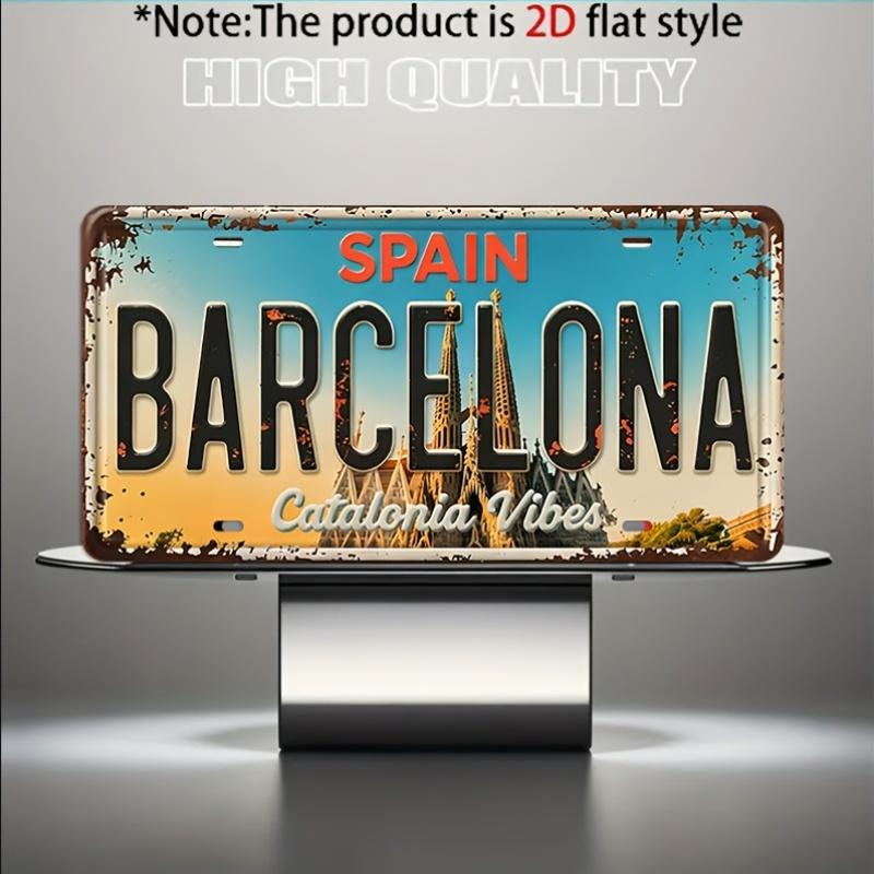 

D Plane Only Decorative Items Available pc Vintage Barcelona Metal Decorative Plaque And Ornament Rustic Style Wall Decor 15x30cm(5.9x7.8inch)