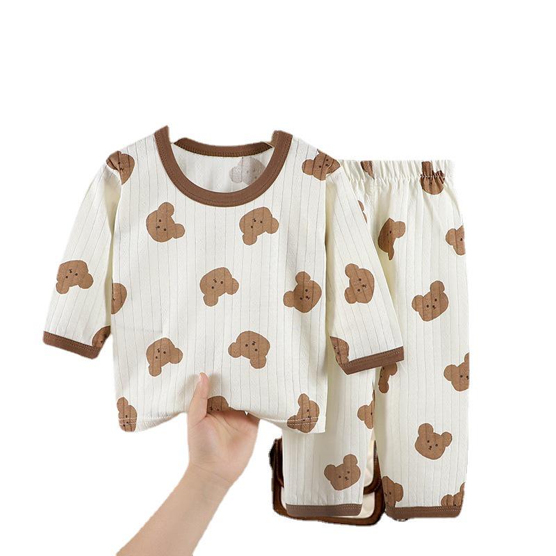 Korean Style Kids' Summer Cotton Pajama Set for Boys and Girls