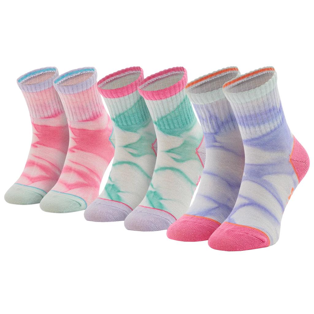 Skechers 3PPK Girls Casual Fancy Tie Die Socks, for Girl multicolour Socks