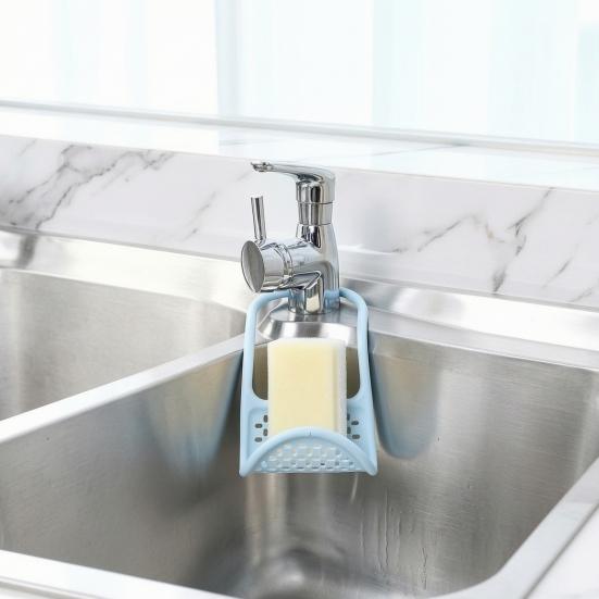 Soap Bar Holder Sink Hanging Sponge Holder, Foldable Rust Proof Storage Rack, Drain Shelf Space Saving Organizer for Sponges Scrub Brushes And Brush