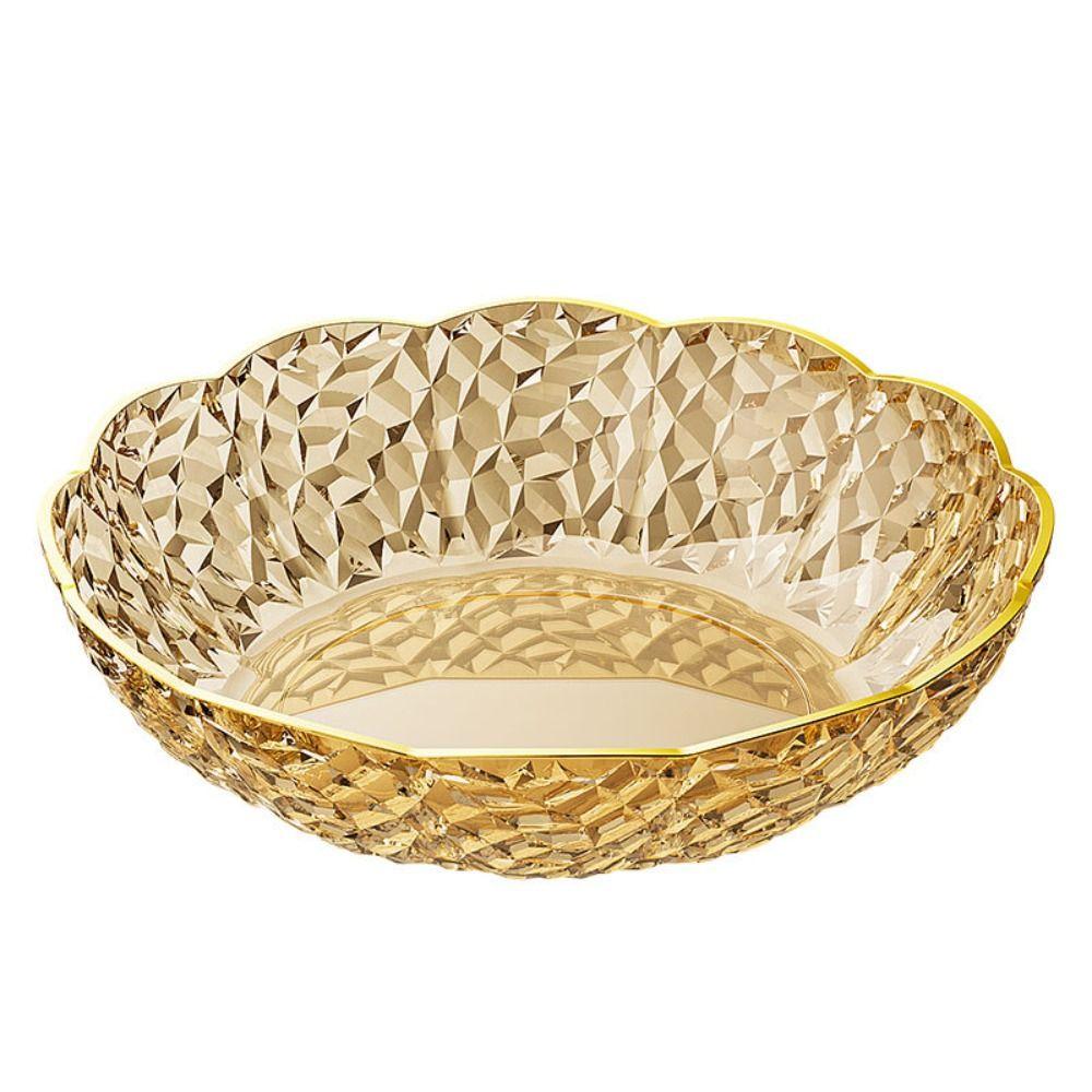 Transparentes Dessert-Salat-Tablett Diamant-Snackteller Exquisite Obstplatte Wohnzimmer