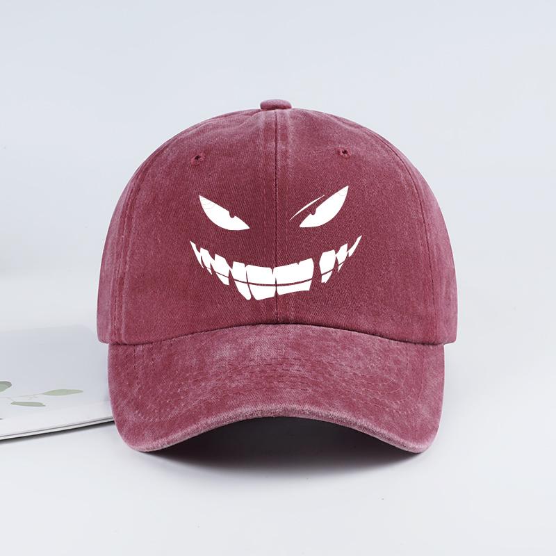 Devil Smile Washable Baseball Cap Lightweight and Breathable Edgy Dark Style Fashion Statement Daily Commute, Outdoor Hiking Hol