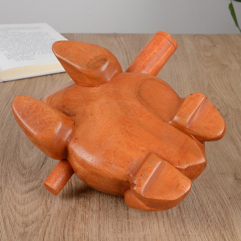 Thai Toad Wooden Frog Carving - Creative Fish Ornament & Travel Souvenir Gift