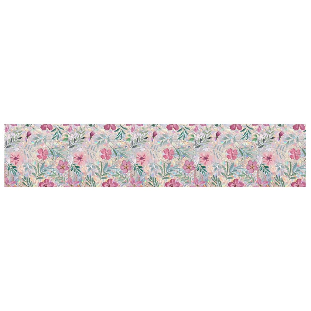 Colorful Floral Static Cling Window Film for Glass, Visible Both Sides, Wall Sticker Home Decor, 45*200 cm