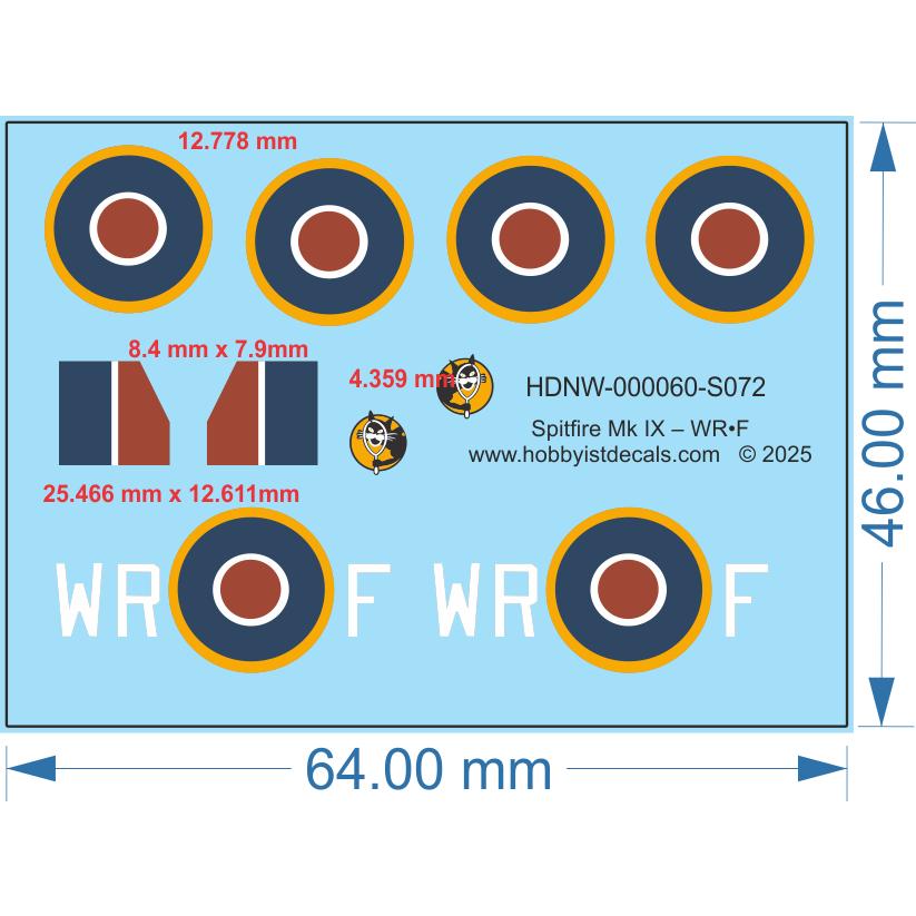 Spitfire Mk IX – WR•F - 1/72 - Water Decal