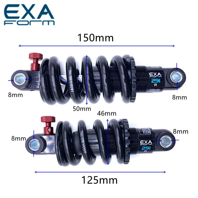 EXA Form Hinterradstoßdämpfer 291 R verstellbare Federbein Feder KS Downhill MTB Fahrrad 125 150 165 190 mm Elektroroller
