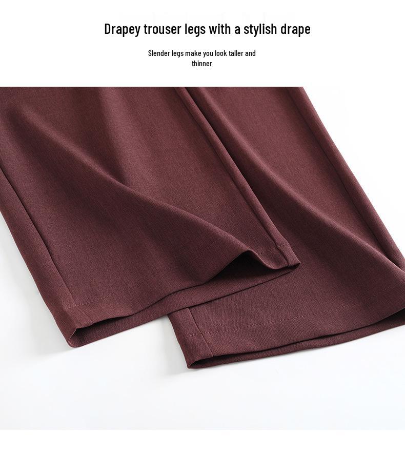 Elegant Women's Korean Style Elastic Waist Pants - Spring 2025 Collection, Narrow and Wide-Leg Casual Long Pants