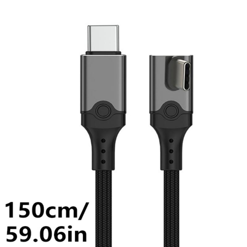 Typ-C-Gerade-Stecker zu abgewinkeltem Mittelknick-Stecker Datenkabel 240W Ladefunktion 80 Gbit/s Datenübertragung Unterstützung 60Hz