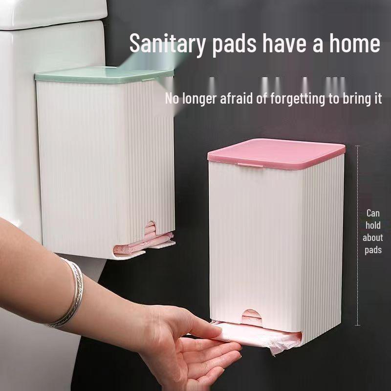 Wandmontierte Aufbewahrungsbox für Damenbinden: Stanzfreier Badezimmer-Organizer