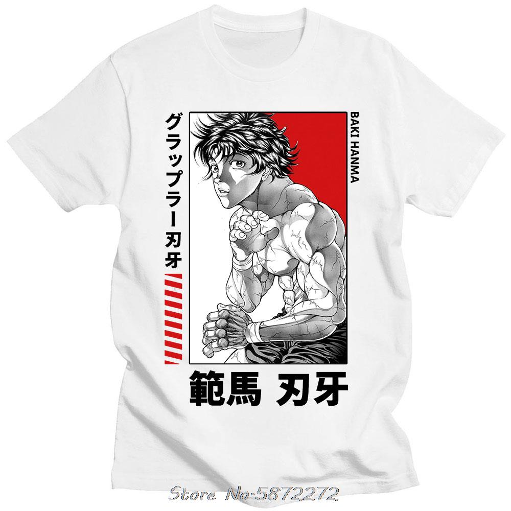 Baki The Grappler Anime Unisex T-Shirt Yujiro Hanma Lässiges Unisex Baumwoll-T-Shirt Kleidung Für Teenager Klassisches Punk-T-Shirt T-Shirt Kleidung