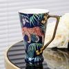 Jungle Cheetah Luxury European Bone China Mug Set - Large Capacity, Exquisite Design