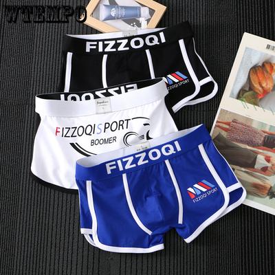Roupa Íntima Masculina Cueca Boxer de Algodão Puro Calças para Jovens Estudantes Roupa Íntima Respirável de Quatro Cantos