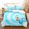 3 In 1 Smeshariki Themed Bedding, Duvet Cover + Two Pillowcases, Funny Russian Anime Art Print Soft Fabric Gift