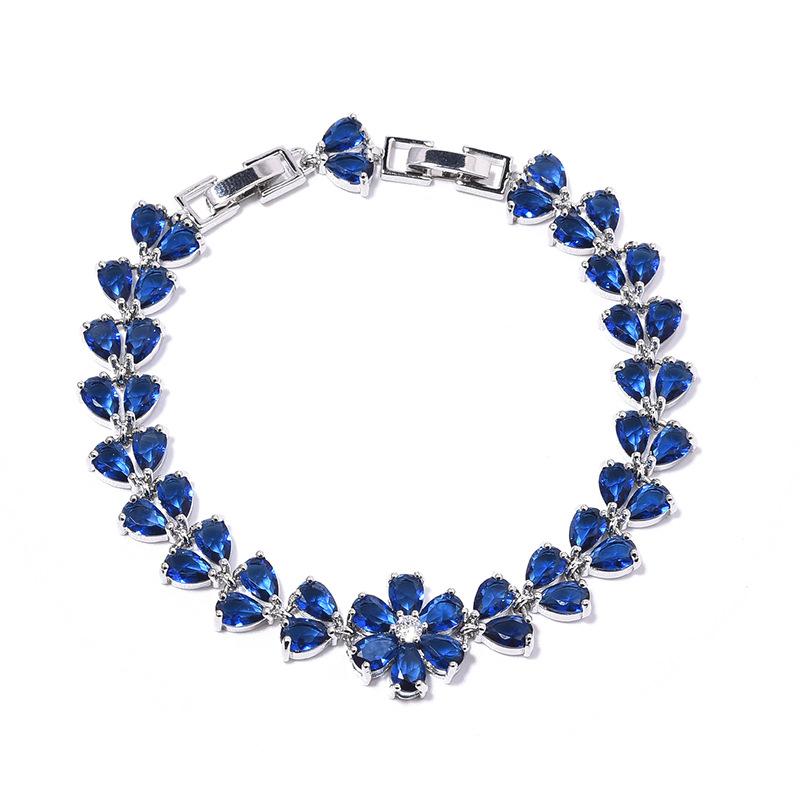 Temperament Joker Flower Jewelry Girls Fresh Colorful Copper Inlaid AAA Zircon Bracelet