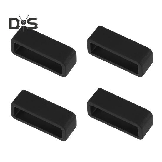 

4 шт. 12/14/16/18/20/22/24/26 мм силиконовый ремешок для часов петля держатель ремешка для наручных часов петля застежка для смарт-часов сменные аксессуары 22 mm чёрный