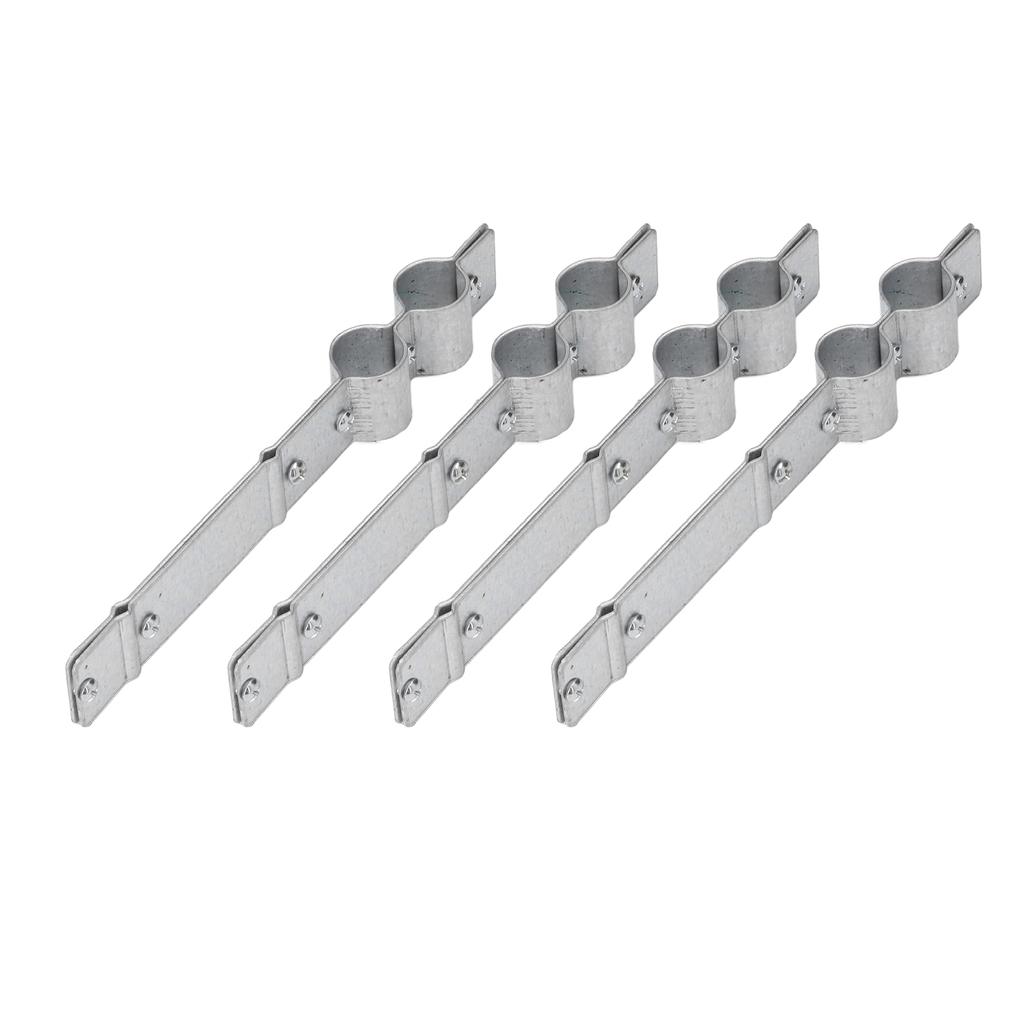 U Tube Clamp 4 Sets Aluminized Zinc Corrosion Resistant Durable Water Pipe Clamp for Chicken Farm Hennery