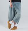 Beoteunseoul Balloon Fit Cut Bermuda Wide Denim (Light Blue)