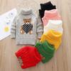 1-12 Years Kids Turtleneck Sweater Cute Bear Embroidered Knitted Pullover