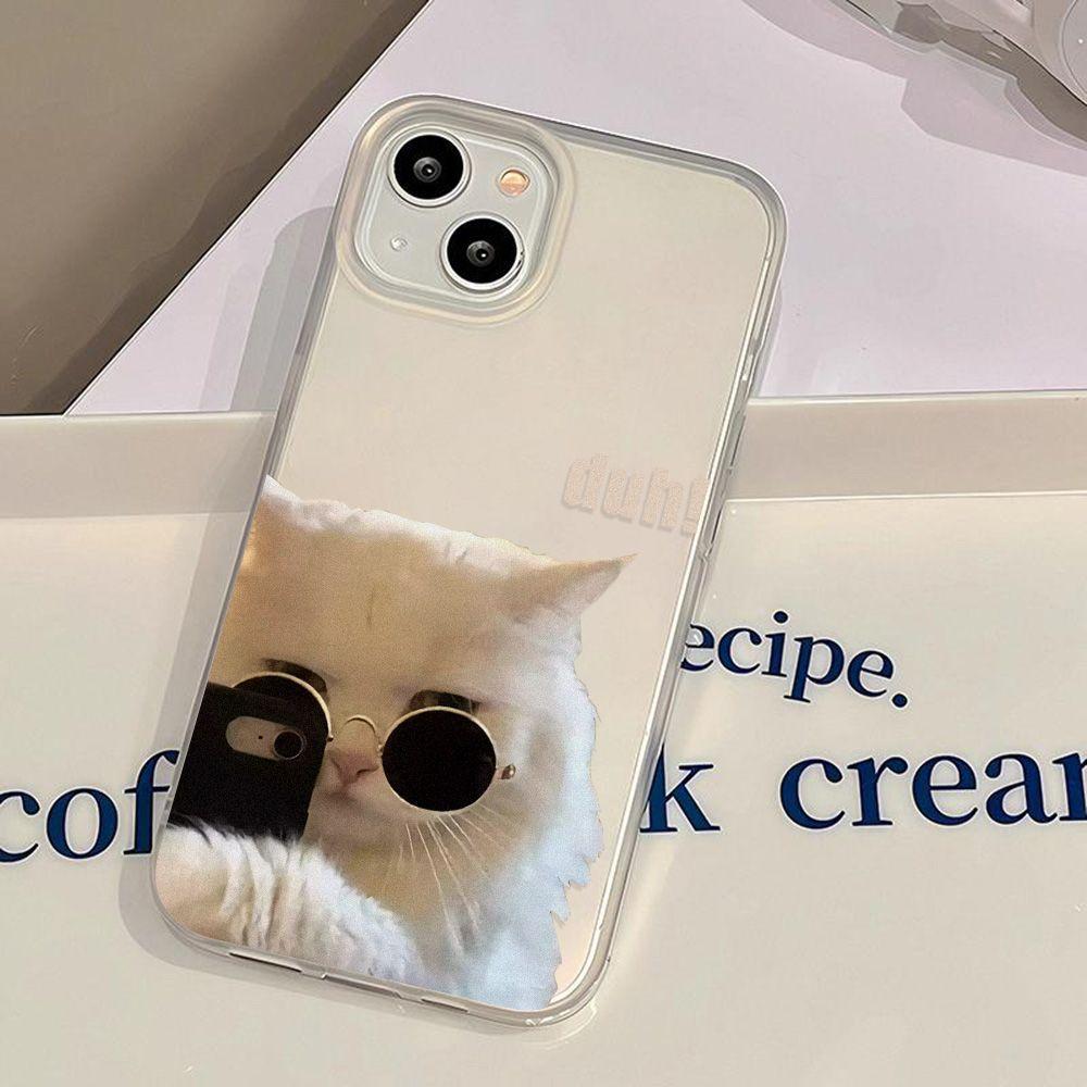 Sunglasses cool cat for iPhone17promax Apple 17 matte large hole mobile phone case 16/15 anti-drop 14