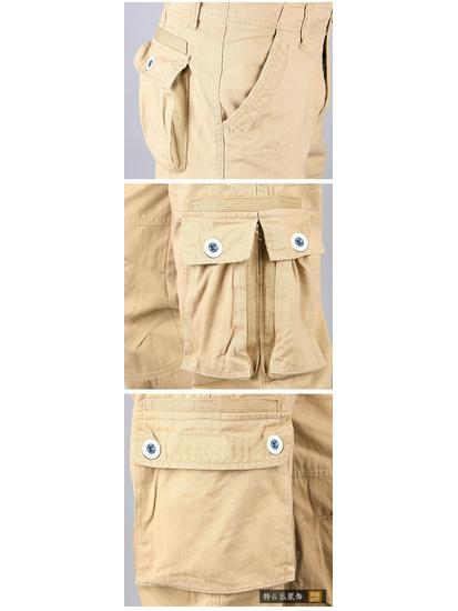 Herren Dicke Baumwollgurtbandhose, Mehrere Taschen, Lockere Passform, Übergröße Freizeit-Arbeitskleidung