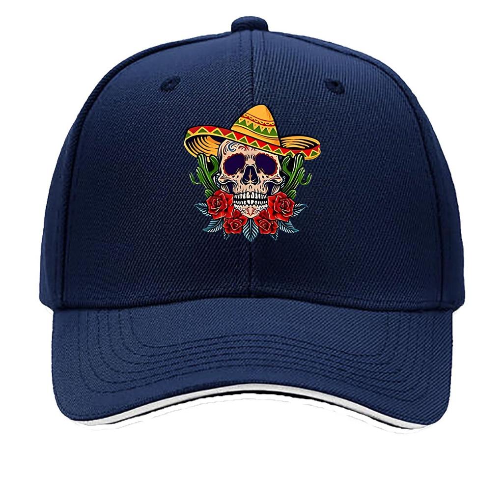 Mexican Sugar Skull Wall Art With Roses Cactus Sombrero Hip Hop hat Fashion Outdoor Sports Sandwich Baseball Cap