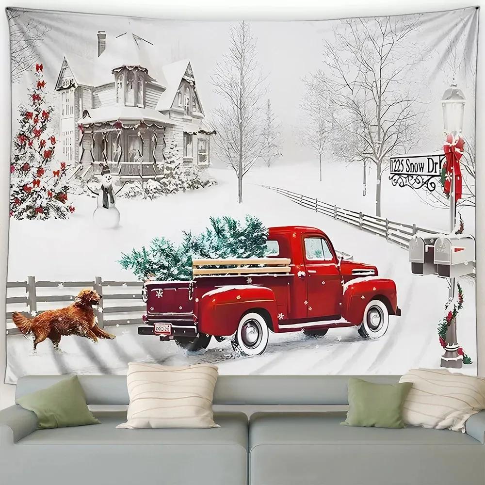 Christmas Tree Snowman Luxury Tapestry Bedroom Living Room Home Christmas Decoration