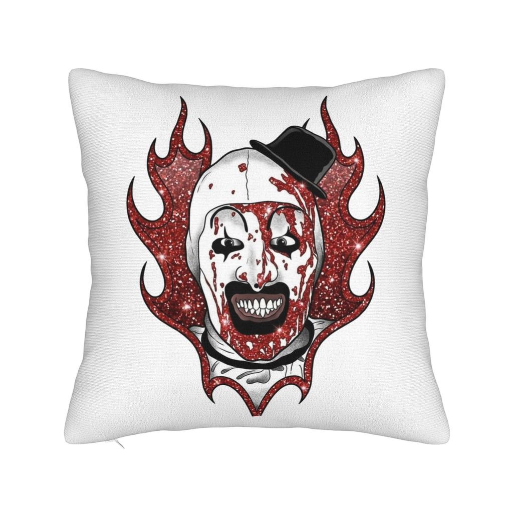 Art The Clown Terrifier Pillowcase Printed Cushion Cover Decorations Halloween Throw Pillow Case Cover Sofa Zipper