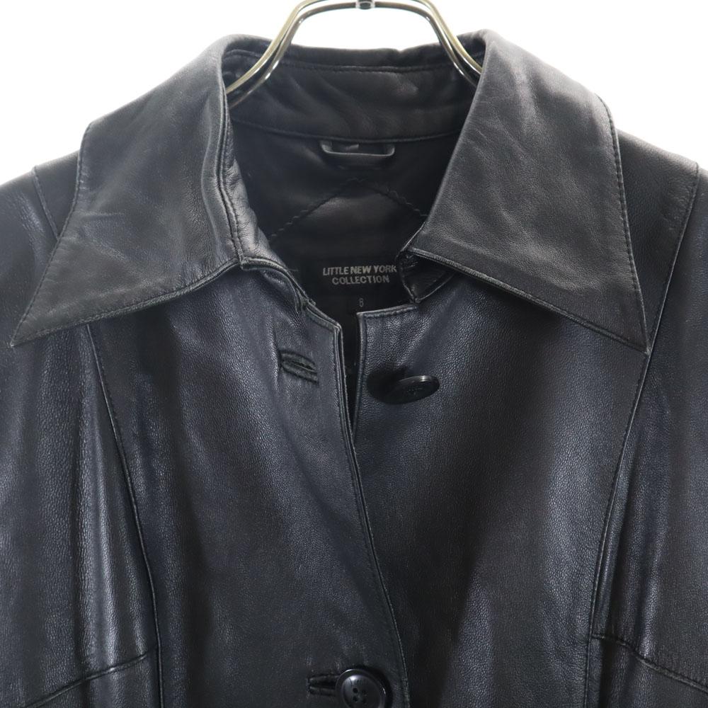 LITTLE NEW YORK Sheepskin Leather coat 6 black COLLECTION Women Used