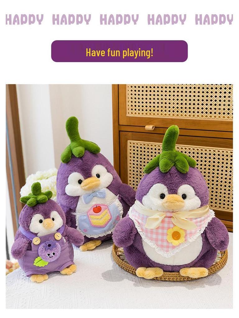 Adorable Eggplant Penguin Plush Toy - Cosplay Goose Pillow for Kids' Birthdays