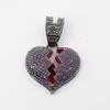 Jewelry Gun Black Purple Diamond Broken Heart Pendant 3mm Fried Dough Twists Chain Necklace Jewelry European and American Personality Fashion