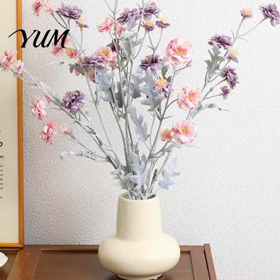 Lifelike Faux Botanicals Artificial Camellia Flowers, Realistic Fake Silk Bendable Stem Blooms Flower Stems for Home Vase Floral Arrangement