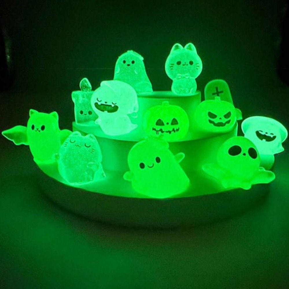 Mini Halloween Leuchtende Ornamente Niedliche Geist Tier Miniaturfigur Auto Dekor