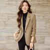 Women's High-End Wool Blend Suit Jacket - Autumn/Winter 2025 Slimming Professional Style