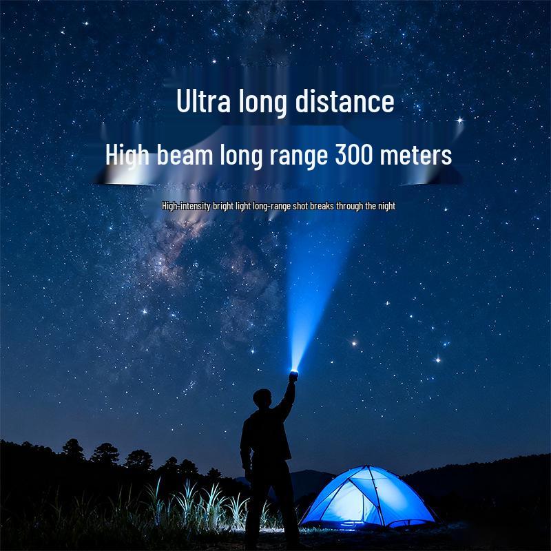 Rechargeable Zoom Flashlight with Digital Display and Long Battery Life - Super Bright Far and Near Outdoor Lighting